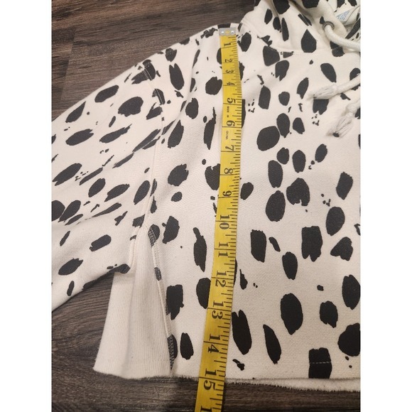 Champion White and Black Dalmatian Print Cropped Hoodie - Picture 7 of 9